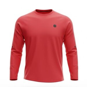 UNDER ARMOUR Men’s ColdGear Rush Mock-Shirt Size Large Orange 16% Elastane